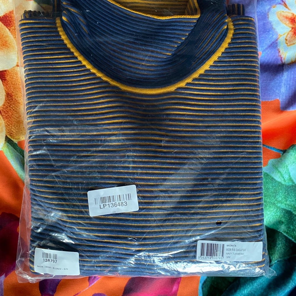Nagnata ribbed sweater s/m Navy/Turmeric - Picture 4 of 6